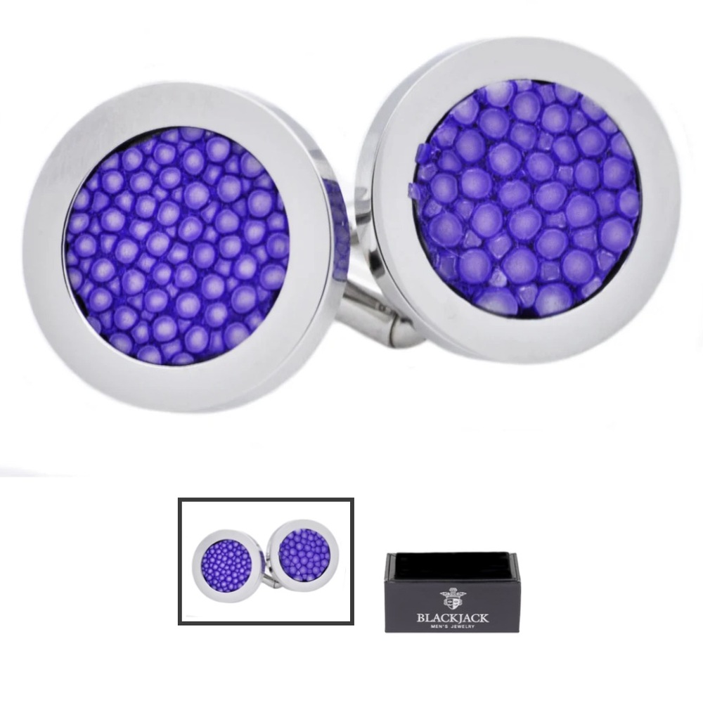 Mens Lavender Stingray
Leather Stainless Steel
Cuff Links